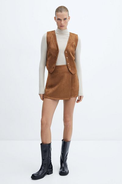 MANGO Suede Gilet - Pohodlný střih a stylový design
