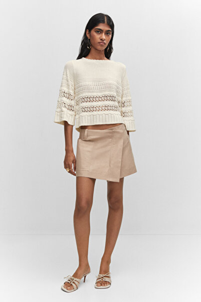 MANGO Openwork Sweater with Flared Sleeves