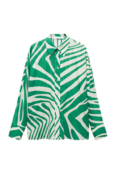 MANGO Printed cotton shirt