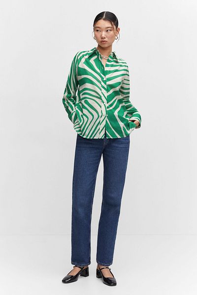 MANGO Printed Cotton Shirt
