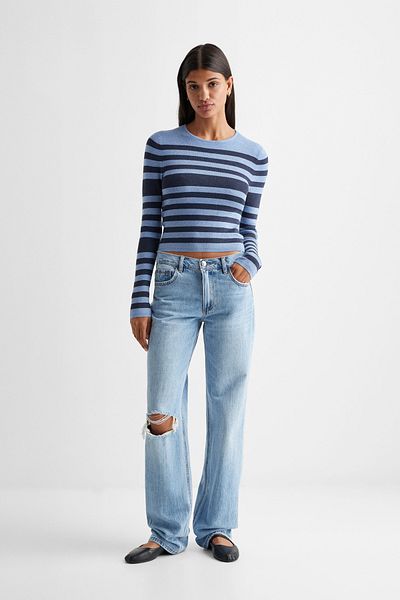 MANGO Kids Gestreifter Yarn-Sweater