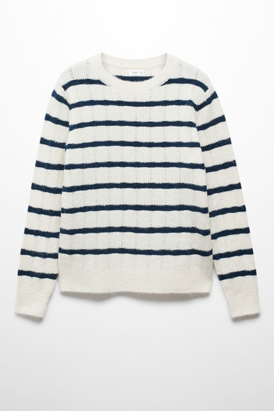 MANGO Kids Sweter w paski z włóczki