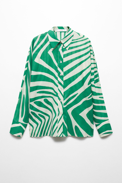 MANGO Printed cotton shirt