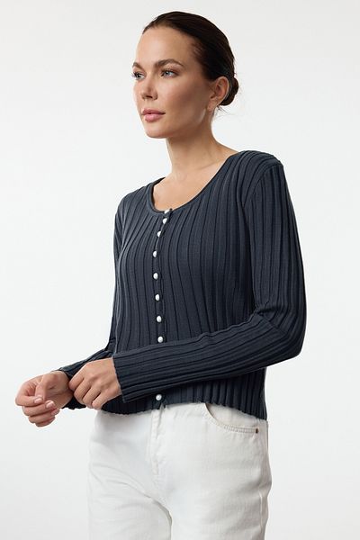 Trendyol Collection Tricotaj Cardigan Indigo - Detaliu nasturi, TWOAW25HI00088