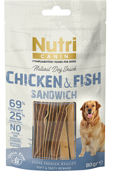 Nutri Canin Chicken Fish Sandwich Köpek Ödülü 80 Gr