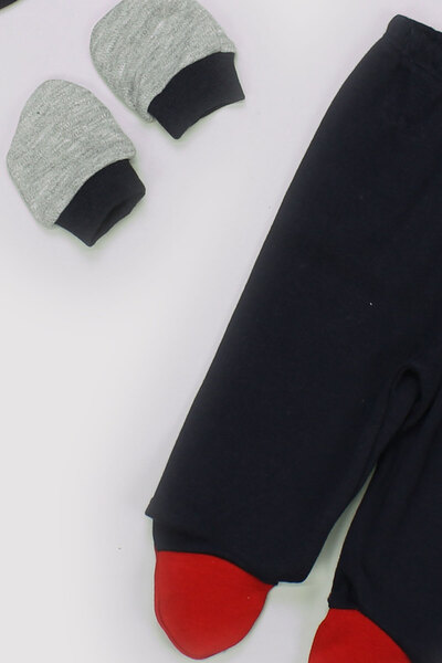 Peki 0-3 Months Baby Boy Nakis Set - 5-Piece Zibin Pants and Gloves Set 13689