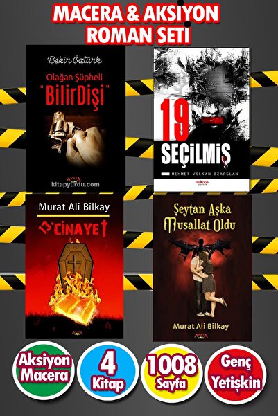 İnsula Yayınları Macera & Aksiyon Roman Seti 4 Kitap 1120 Sayfa-19 Seçilmiş-ş...
