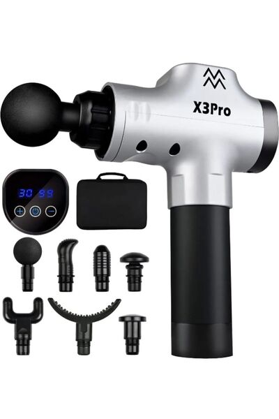 Wexta Masaj Tabancası 16w 30 Hız Vurmalı Sessiz Fırçasız Motor 6 Başlıklı Şar...
