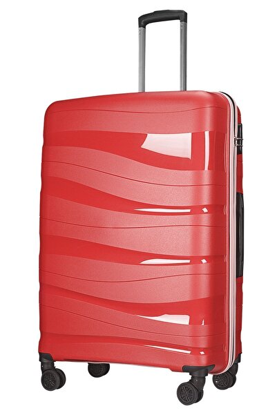 Wexta Wx-pp10 Kırmızı Büyük Boy Pp Polipropilen Kırılmaz Valiz