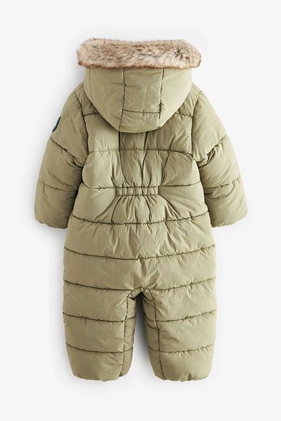 Next Baby Green Printed - Shower Resistant Plain Snow Coat