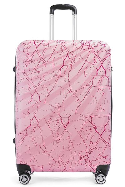 Wexta Wx-300 Baskılı Şeker Pembe Büyük Boy Valiz