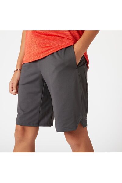 Decathlon Domyos Çocuk Koyu Gri Spor Şortu 500