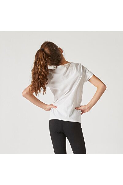 Decathlon Domyos Çocuk Beyaz Spor Tişörtü 100