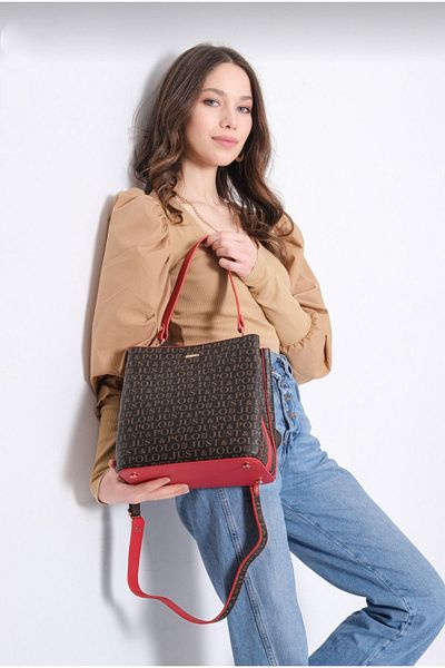 Just Polo Brown-tan Women's Hand and Shoulder Bag