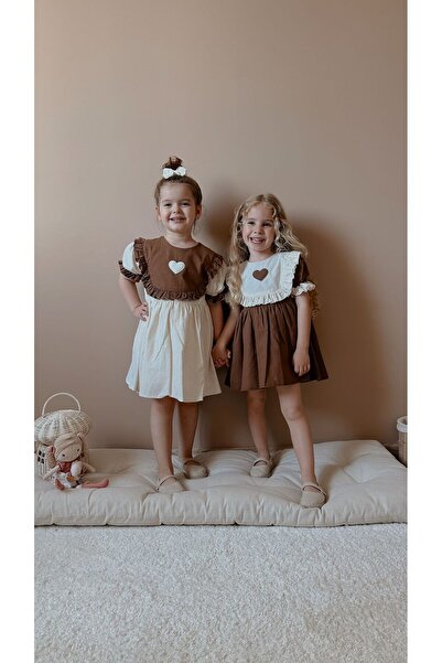 inMini Vintage Girl's Dress with Heart - Bow Detail