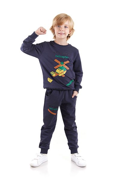 AHENGİM Helicopter Printed Boy's Tracksuit Set - Ak2534