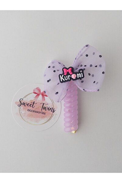 Sweet twins accessories Kuromi Polka Dot - Pasta Spring Buckle with Tulle Bow