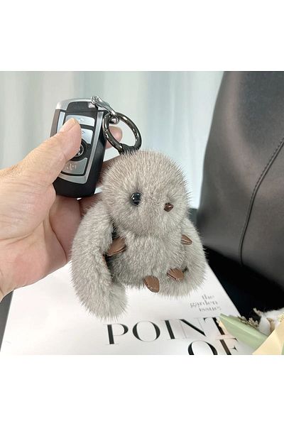NB market mini fluffy rabbit keychain 10cm imported toy