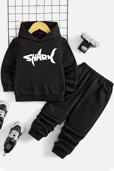 uyguntarz Kids Shark Printed Tracksuit Set