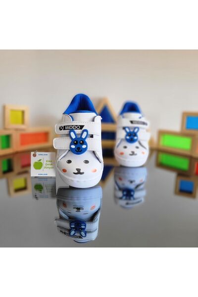 elma bebe Ortopedik Işıklı Tavşan Figürlü Hafif Rahat Yumuşak Esnek İlkadım Unisex Çocuk Sneaker Spor Ayakkabı