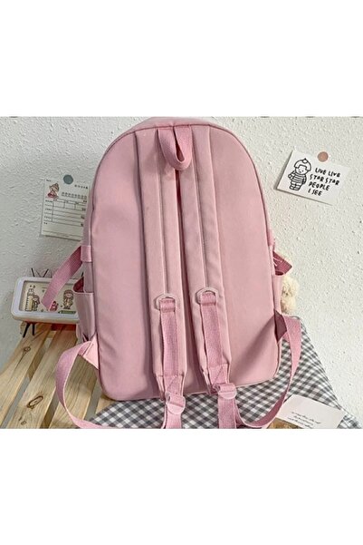 SERİN Srn, Serin Design Ayılı, Çok Bölmeli, Kore Okul Çantası (AKSESUARLI)