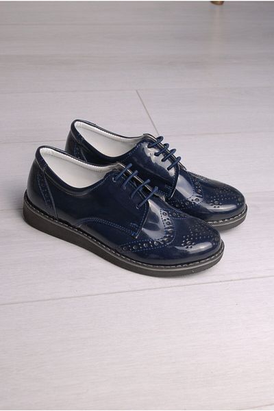 Rıdvan Çelik Παπούτσια Κλασικά με κορδόνια αγοριού Navy Blue λουστρίνι