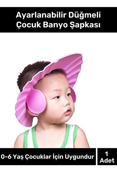 Genel Markalar Bebek Banyo Şapkası Duş Başlığı Ayarlanabilir Düğmeli Çocuk Kü...