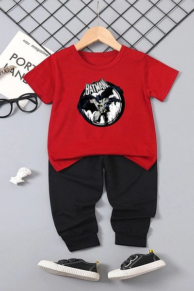 uyguntarz Children's Batman Bottom - Top Tracksuit Set
