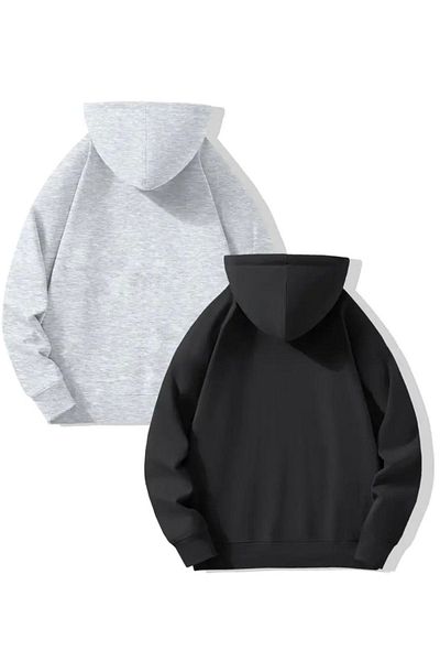 Baxia 2-Pack Advantage Pack Girl-Boy Unprinted Hooded Cardigan Sweatshirt (New Product)