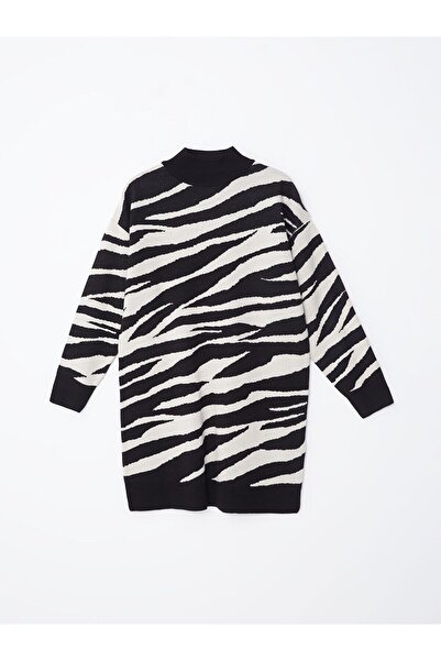 LC Waikiki Yarım Balıkçı Yaka Desenli Kadın Triko Tunik