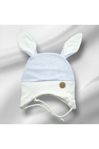 Çağrı Store Baby Combed Beanie with Rabbit Ears and Laces