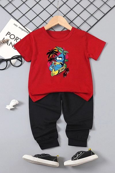 uyguntarz Crazy Banana Print Tracksuit Set for Kids