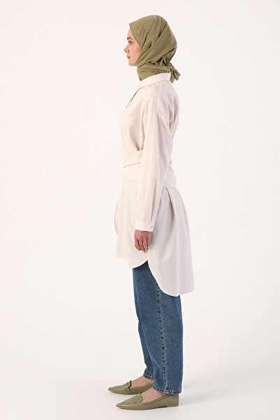 ALLDAY Light Pink Belted Comfortable Fit Shirt Tunic