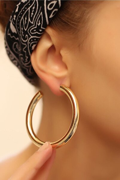 MRK Büyük Gold Halka Kadın Küpe