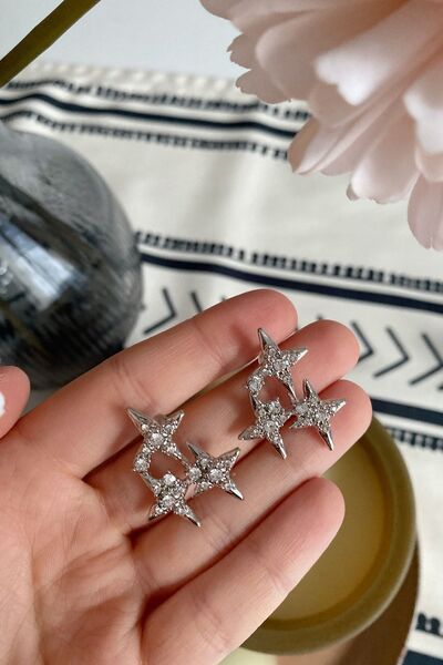 Dora Accessories Star Silver Color Women's Earrings
