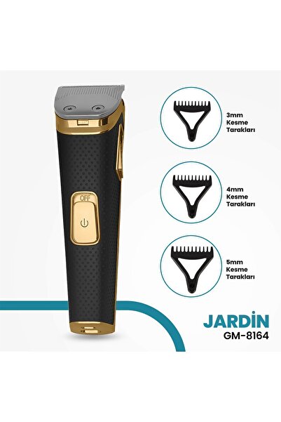 GOLDMASTER Jardin Paslanmaz Çelik Çift Port Şarj Girişli Saç Sakal Şekillendirme Makinesi Gm8164