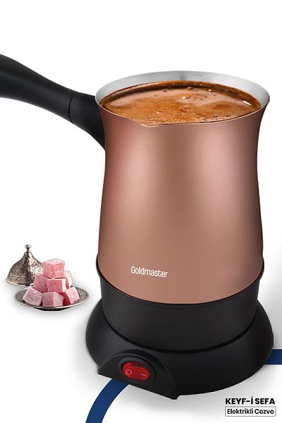 GOLDMASTER Keyf-i Sefa Gold 5-Cup Capacity Stainless Steel Electric Coffee Pot