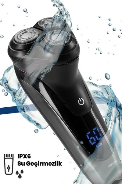 GOLDMASTER Sonic Dijital Ekranlı Esnek Oynar Başlıklı Ipx6 Islak&kuru Şarjlı Tıraş Makinesi