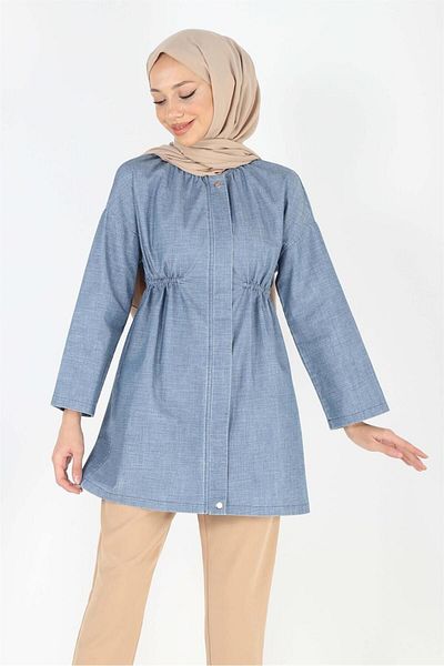 Plistre Τζιν μπουφάν Hijab 2075_με φερμουάρ