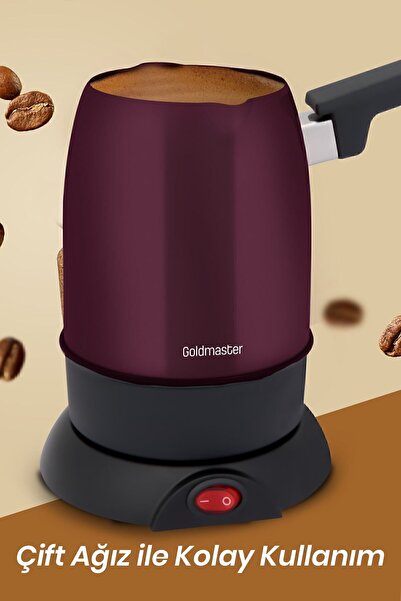 GOLDMASTER Foam Purple Double Mouth Stainless Steel Electric Coffee Pot