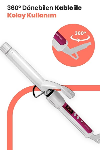 GOLDMASTER Diamond Digital Display Ceramic Plate 360 Degree Rotatable Cable Hair Styling Tongs