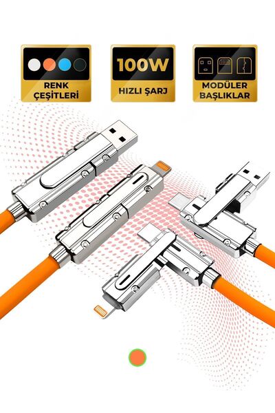 Case USB/TYPEC - TYPEC/LIGHTNING MODÜLER ŞARJ KABLOSU / ŞARJ ALETİ / DATA AKT...