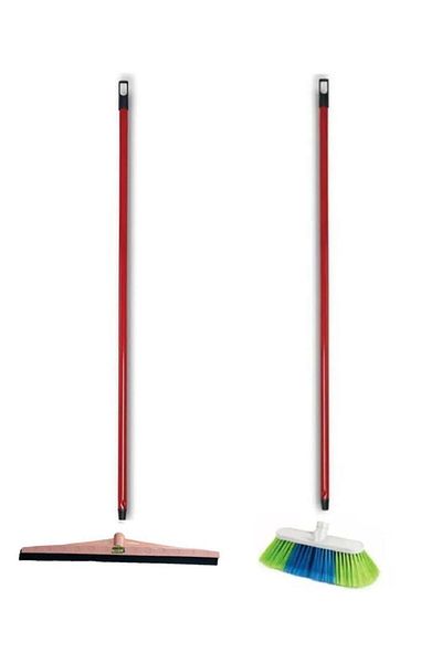Hayat Bio Handle Floor Brush Vacuum - Handle Squeegee Squeegee 2 Piece Set 4 Pcs.