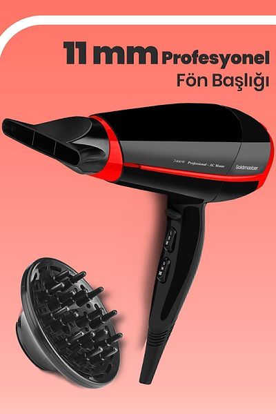 GOLDMASTER Ferra Professional 2400 Watt AC Motor Hair Dryer Blow Dryer with Diffuser