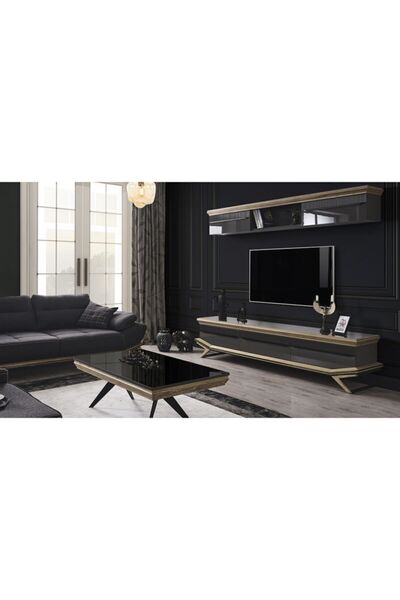 Yıldız Mobilya Larina Antrasit Yemek Odası