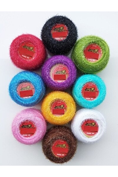 TıkTık AL Punch Ipi Nakış Ipliği Panç Ipi Simli Ip 10 Farklı Renk Model 1