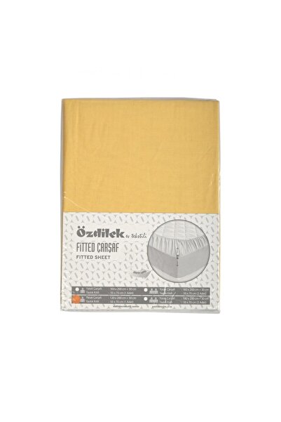 Özdilek Yellow Ranforce Trendy Özdilek Double Pillowed Bed Sheet - 180X200