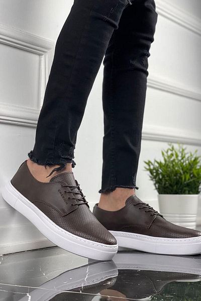 BZ Moda Rex B061 - Мъжки класически обувки с ортопедична подметка, ежедневна кожа, CBT кафяви