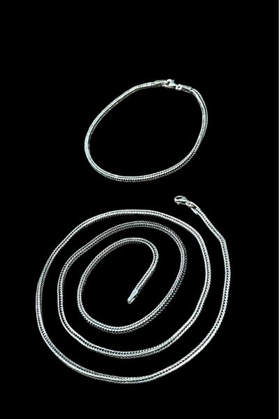 ADA LİFE GÜMÜŞ 925 Ayar Gümüş 2 Li Set 2,5-3 Mm Tilki Kuyruğu Erkek Kolye Bil...