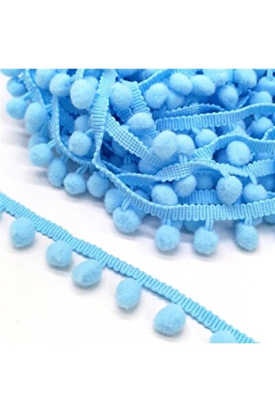 Bia Mavi Şerit Ponpon 5 Metre